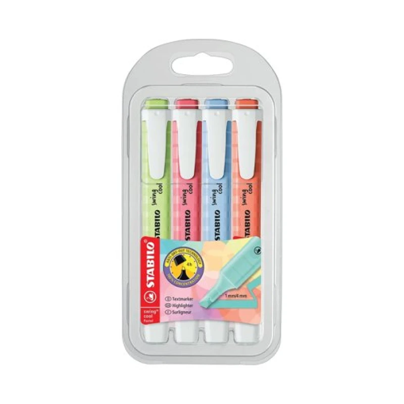 Image of Stabilo Swing Cool Highlighter Assorted (4 Pack) 275/4-08-1
