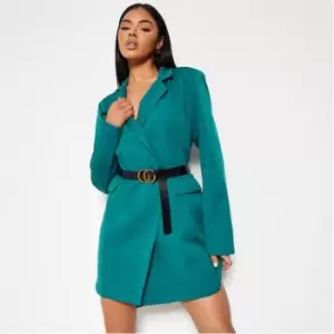 Image of I Saw It First Belted Blazer Dress - Green
