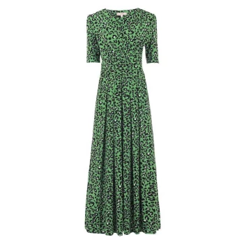 Image of Jolie Moi Denise Wrap Maxi Dress - Green Animal