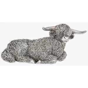 Image of Silver Highland Coo Lying Large Ornament
