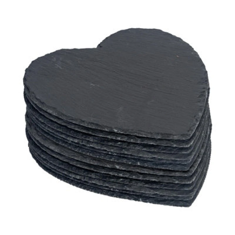 Image of Argon Tableware Heart Slate Placemats - 25Cm - Pack Of 12