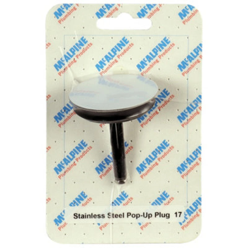 Image of Mcalpine Handipak No. 17 Pop-Up Push Basin Sink Drain Plug Stainless Steel