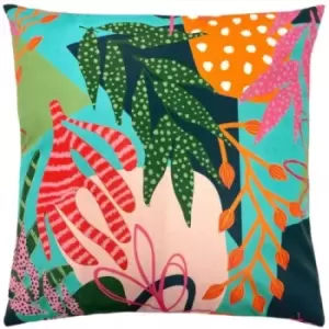Image of Furn Coralina Floral Outdoor Cushion Cover (One Size) (Multicoloured)