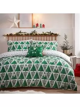 Image of Furn Hide And Seek Santa Christmas Duvet Cover Set - Green
