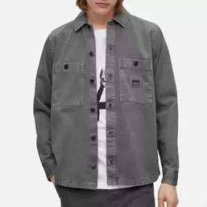 Image of BOSS Orange Locky 1 Garment-Dyed Cotton Overshirt - L
