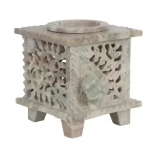 Image of Soapstone Carved Rose Oil Burner