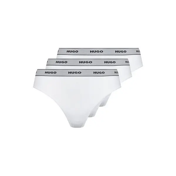 Image of Hugo 3 Pack Stripe Thong - White 10