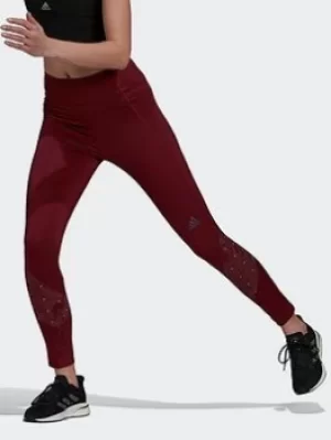 Image of adidas Own The Run Radically Reflective 7/8 Tights, Red Size XS Women
