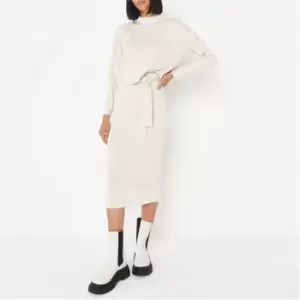 Image of Missguided Neck Jumper and Midi Skirt Co Ord - White