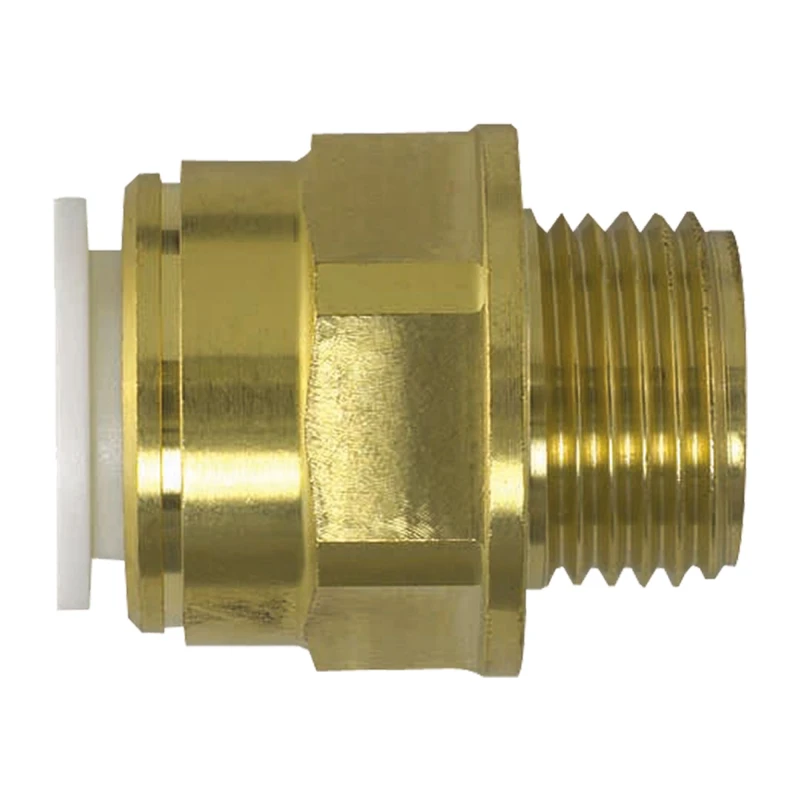 Image of John Guest Brass Coupler 22mm X 3/4" Male BSP Gold