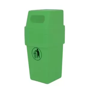 Image of Slingsby 114L Hooded Plastic Waste Bin With Opening - Green
