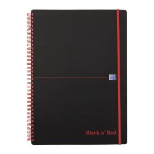 Image of Black n Red A4 90gm2 140 Pages Ruled Polypropylene Covered Wirebound Notebook Pack of 5