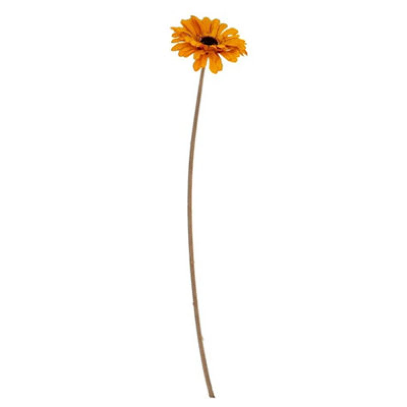 Image of Hill Interiors Orange Gerbera Stem Artificial Flower - Plastic - L11 X W11 X H53cm - Orange