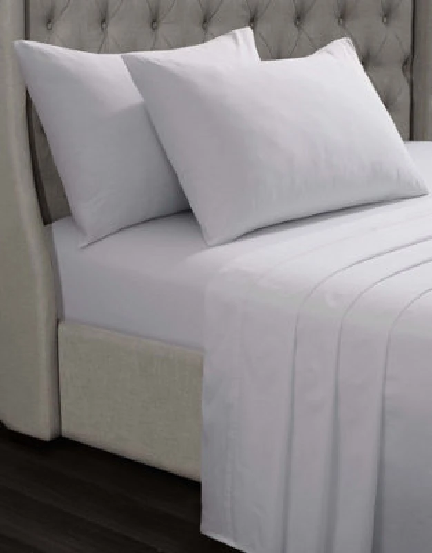 Image of Smart Living Smart Living Luxury 100% Cotton 35cm Deep Fitted Sheet - Soft & Hypoallergenic in White Size: Single Fitted White Single Fitted Unisex