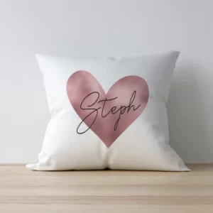 Image of Personalised Rose Gold Heart Filled Cushion