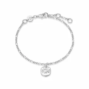 Image of Daisy London 925 Sterling Silver Treasures Sunburst Charm Bracelet Sterling Silver