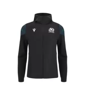 Image of Macron Scotland Rugby 6 Nations Zip Hoodie 2023 2024 Adults - Black