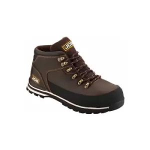 Image of JCB 3CX Safety Hiker Waterproof Work Boots Brown Wider Fitting - Size 9