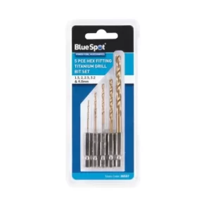 Image of 5 Piece Hex Fitting Titanium Drill Bit Set