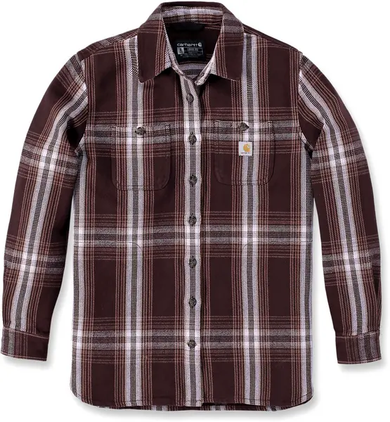 Image of Carhartt Loose Fit Heavyweight Twill Ladies Shirt, purple-brown, Size S for Women
