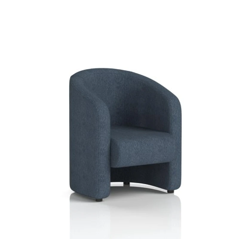 Image of Lamport Office Armchair with Black Feet in Rivet Fabric - Crucible