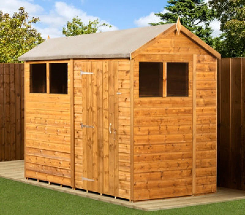 Image of Empire Sheds Empire Modular Apex 6X8 Dipped Treated Tongue And Groove Wooden Garden Shed Windows (6' X 8' / 6ft X 8) (6X8)