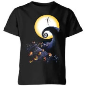 Image of The Nightmare Before Christmas Jack Skellington Pumpkin King Colour Kids T-Shirt - Black - 3-4 Years