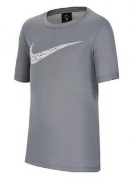 Image of Nike Boys Nk Core Performance Ss Top, Grey, Size XL, 13-15 Years