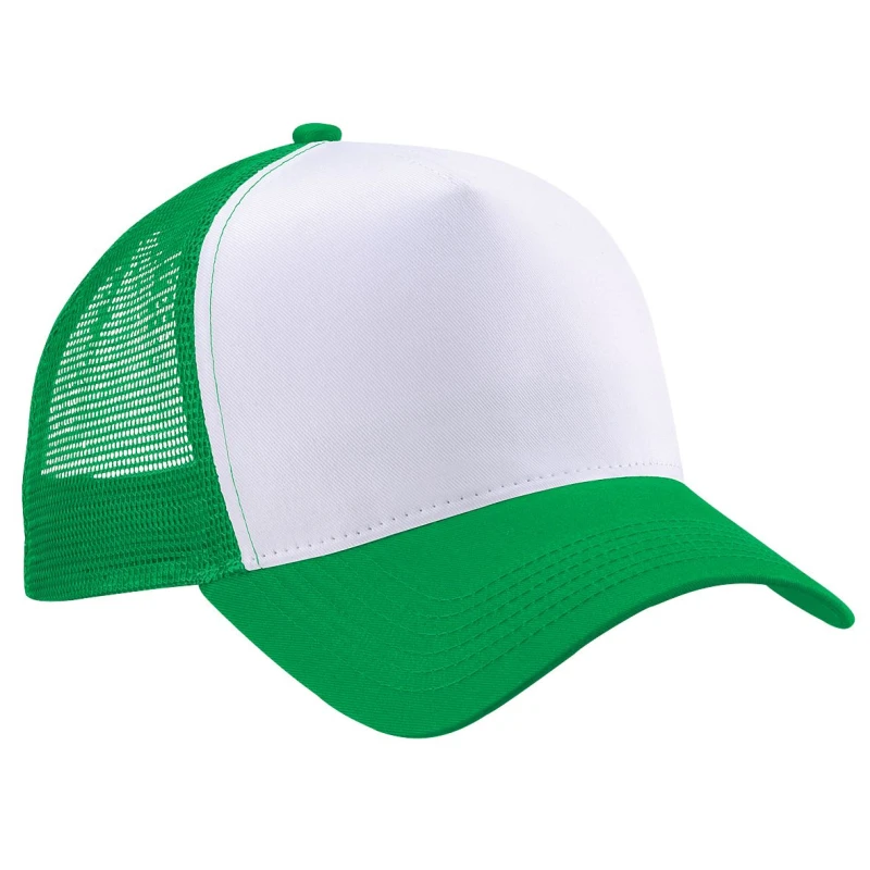 Image of Beechfield Beechfield Men Half Mesh Trucker Cap Headwear in Green Green One Size Male 5055747771190