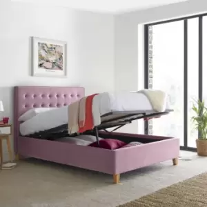 Image of Kingham Pink Velvet Ottoman Bed Double