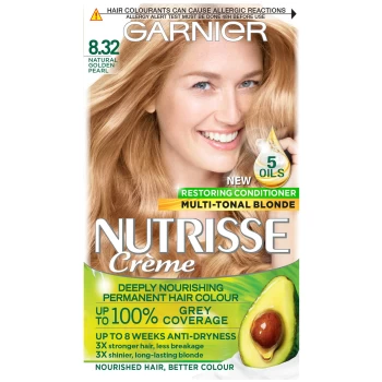 Image of Garnier Nutrisse Permanent Hair Dye (Various Shades) - 8.32 Gold Pearl Blonde