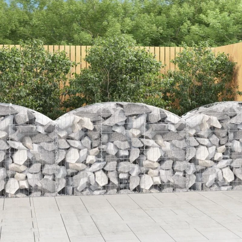 Image of VIDAXL Arched Gabion Basket 150x50x80/100cm Galvanised Iron vidaXL 8720845651176