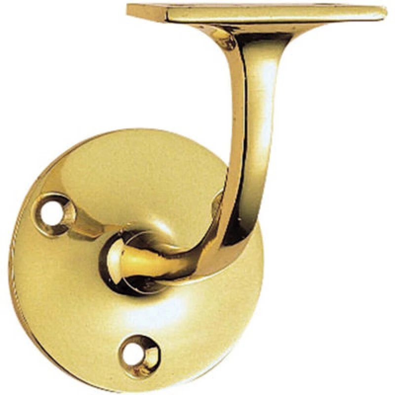 Image of Loops Lightweight Handrail Bannister Bracket 72mm Projection Polished Brass Metallics unisex