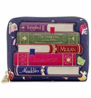 Image of Loungefly Disney Princess Books AOP Zip Around Wallet