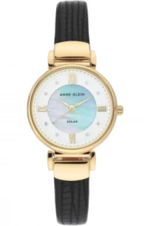 Image of Anne Klien Black Leather Strap Considered Watch AK-3660MPBK