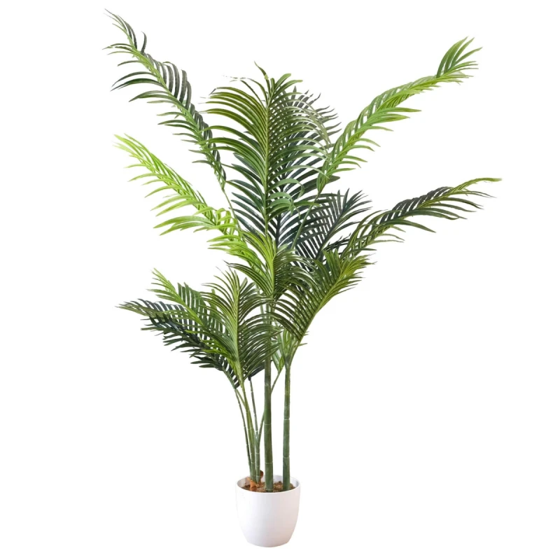 Image of N/A 160cm Artificial Palm Tree with 15 Leaves in White Pot