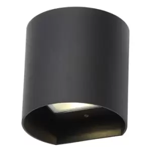 Image of Zinc MAUI 8W LED Outdoor Up and Down Wall Light Black