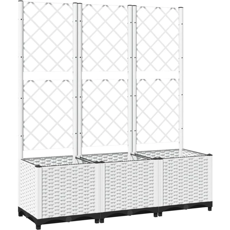 Image of VIDAXL Garden Planter with Trellis White 120x40x136cm pp Vidaxl 8720845671778