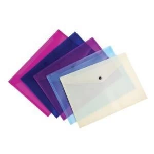 Image of Original Concord Value Stud Wallet File Polypropylene Durable A4 Assorted Pack of 5