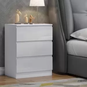 Image of Fwstyle White Gloss 3 Drawer Chest Of Drawers
