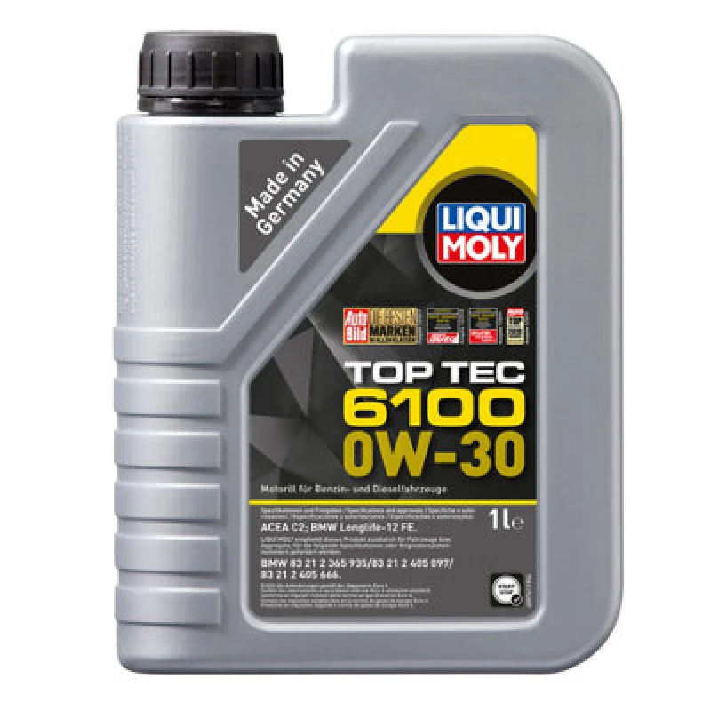 Image of Liqui Moly Top Tec 6100 0W30 Fully Synthetic Engine Oil Acea C2 Api Sp 1L