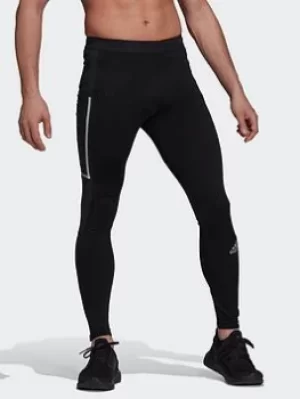 Image of adidas Saturday Warm Running Leggings, Black Size XS Men