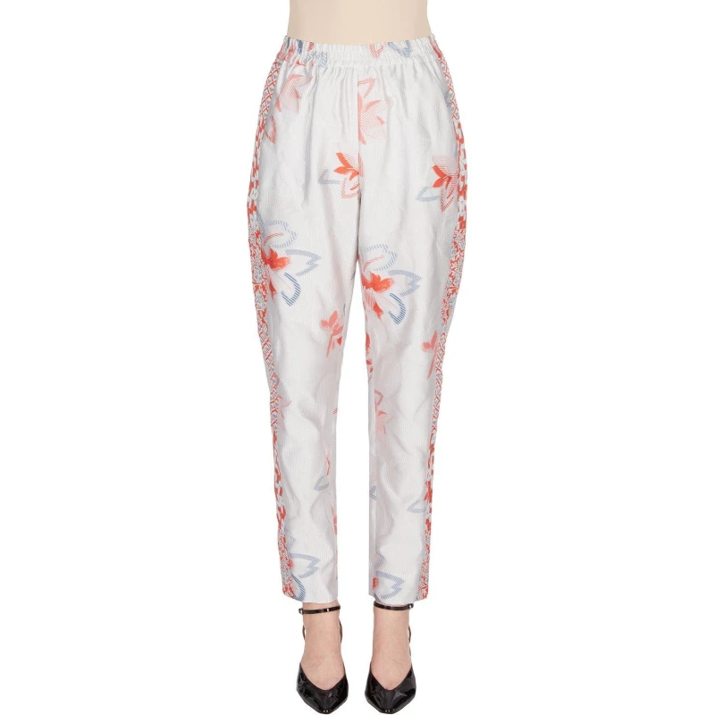 Image of Emporio Armani Womens Floral Tapered Trousers Fantasia female 14 (L)