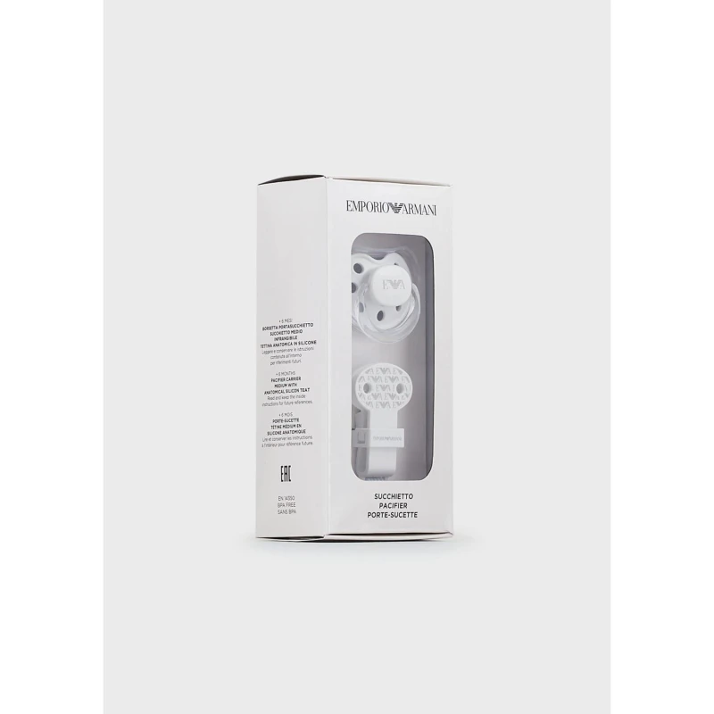 Image of Emporio Armani Pacifier Set White male One Size