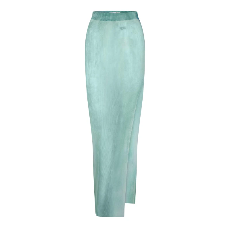 Image of Off White Womens Knitted Maxi Skirt Light Blue female 6 (2XS)