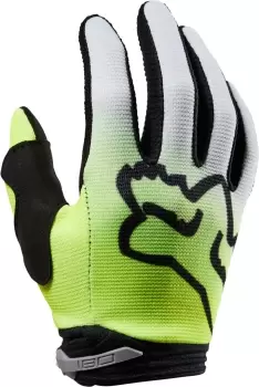 Image of FOX 180 Toxsyk Youth Motocross Gloves, yellow, Size L, yellow, Size L