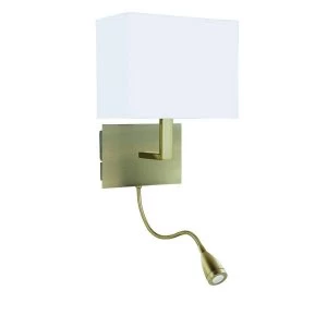 Image of 1 Light Flexible Indoor Wall Light Antique Brass, E27