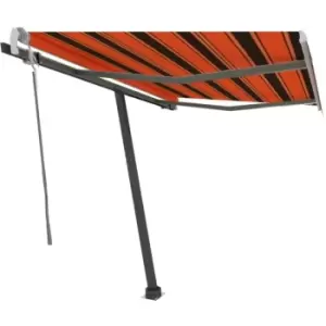 Image of Vidaxl - Freestanding Manual Retractable Awning 350x250cm Orange/Brown Multicolour