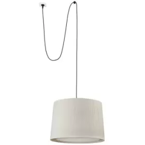 Image of Faro Lighting - Faro Samba Black, Beige Cylindrical Pendant Lamp With Plug