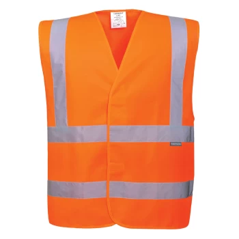 Image of Portwest Two Band and Brace Class 2 Hi Vis Waistcoat Orange S / M